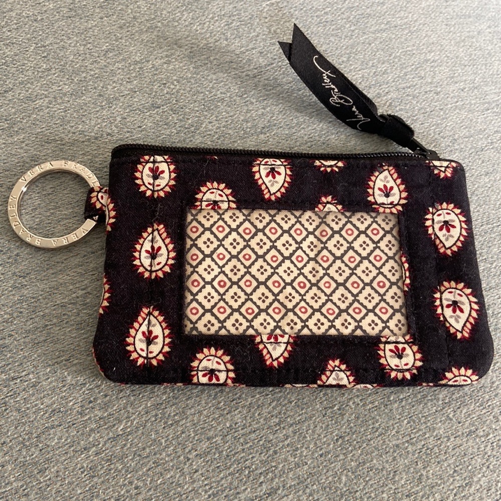 Vera Bradley Zip ID Holder Case in Black